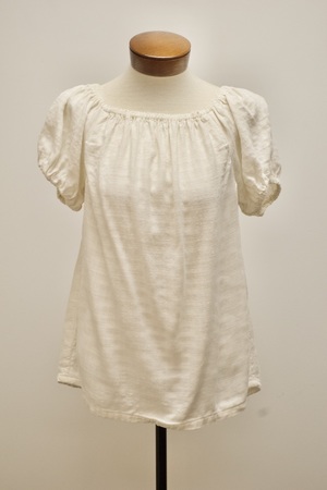 White Short Sleeved Peasant Blouse