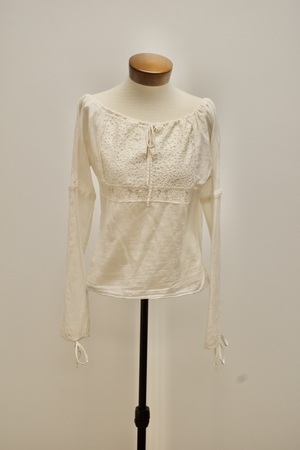 Cream Eyelet Long Sleeved Blouse