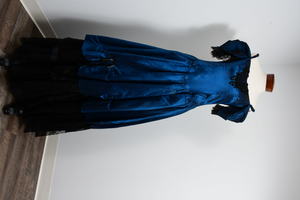 1980's Midnight Blue Taffeta Prom Dress