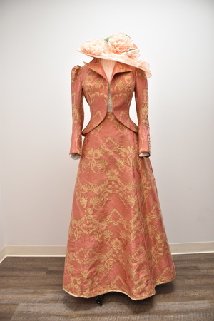 Coral Edwardian Walking Suit and Hat