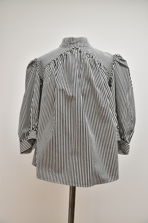 Victorian Black and White Striped Blouse