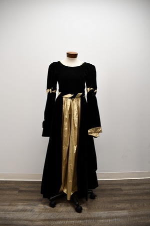 Black Satin Medieval Princess Gown