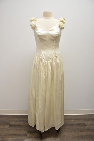 Vintage 1980's cream silk prom dress