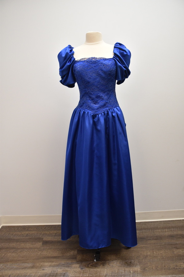 Exquisite Costumes:: Rent Vintage Blue Taffeta 80s Prom Dress