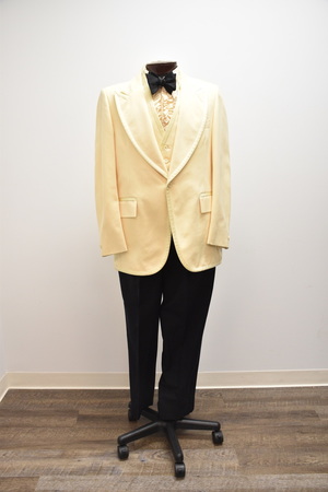Vintage Pale Yellow 1970's/1980's Tuxedo Jacket