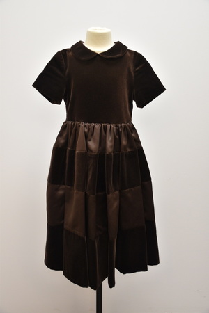 Chocolate Brown Velvet Girls Dress