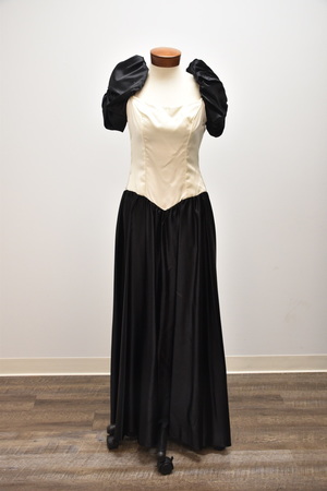 Vintage 1980's Black and White Prom Dress