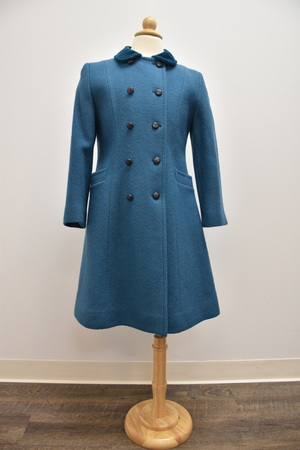 Vintage Teal Blue Girls Coat