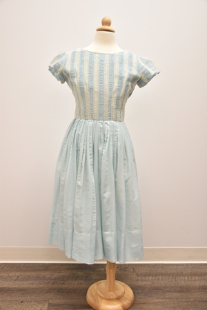 Vintage Blue and Cream Girls Dress