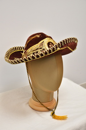 Vintage Childs Rust and Gold Mexican Hat