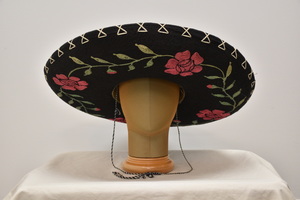 Vintage Black and White Wool Sombrero