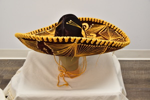Vintage Maroon Velvet Sombrero