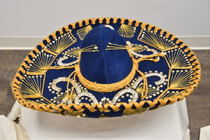 Vintage Blue and Gold Sombrero