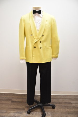Vintage Yellow Double Breasted Tuxedo Jacket, Shirt, Pants and Bowtie