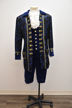 18th Century Navy Silk Brocade Gentleman