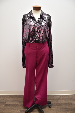 1970's Light Purple Disco Shirt with Vintage Pants