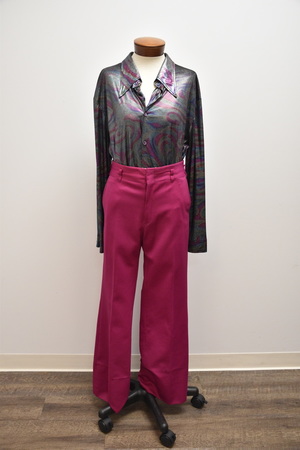 1970's Metallic Disco Shirt with vintage pants