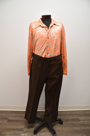 1970's Orange Disco Shirt and vintage pants