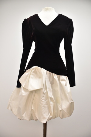 1980's Black and White Cocktail Dress