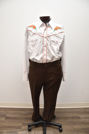 Vintage orange and white cowboy shirt