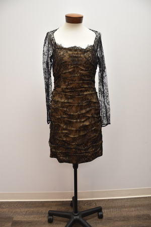 Black lace cocktail dress