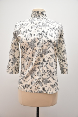 Victorian Black and White Blouse