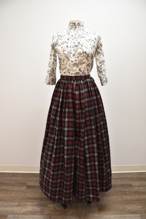Victorian Black and Red Tartan Plaid Skirt