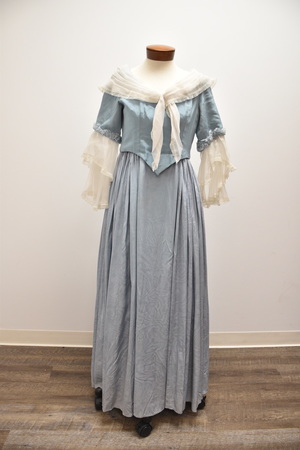 18th Century/Colonial Light Blue Moire Silk Gown