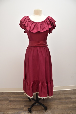 1970's Wine Polyester Taffeta Disco Dress