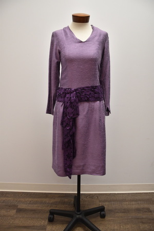 1920's Lavender Dupioni Silk Dress