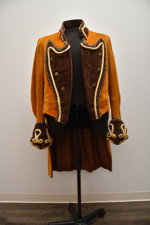 18th Century Brown and Orange Velvet Court Dress Coat