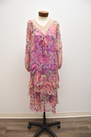 Vintage 1920's Delicate Pink Chiffon Dress