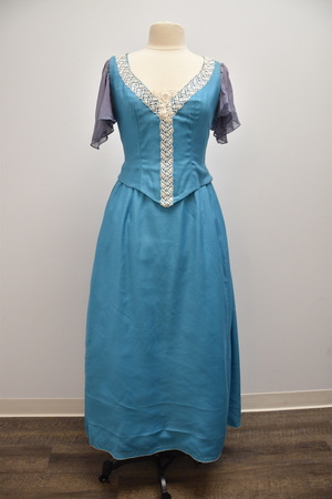Victorian Turquoise Silk Twill Gown