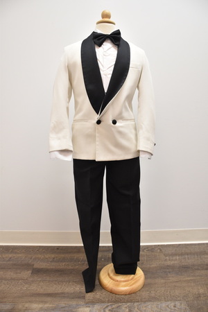 Boy's White Tuxedo with Shawl Collar