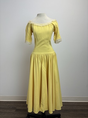 Yellow Scoop Neck Short Sleeve 1960's Dress