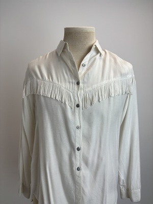 White Western Fringe Shirt
