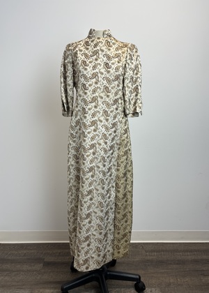 Vintage Gold Brocade Cheongsam Dress