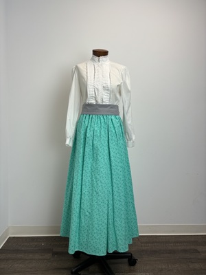 Victorian/Edwardian Shirtwaist and Turquoise Calico Skirt