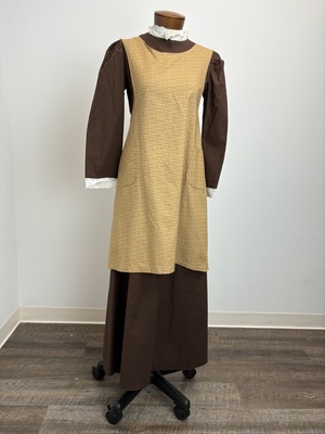 Calico Brown Cotton Dress