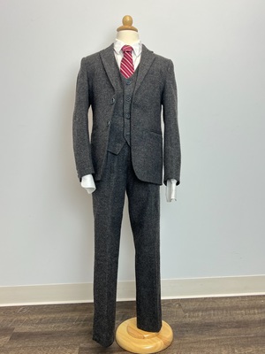 Boy's 3 Piece Grey Herringbone Suit