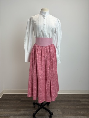 Victorian/Edwardian Shirtwaist and Pink Calico Skirt