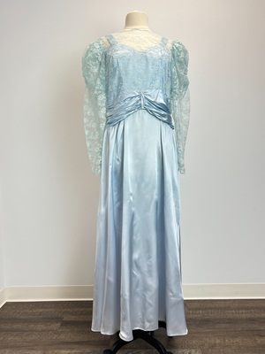 Vintage 1980's Sky Blue Satin Mother of the Bride Dress