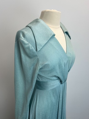 sachin and babi light blue dress FRANK USHER 70s Black Chiffon Evening Dress – THE WAY WE WORE main image 1