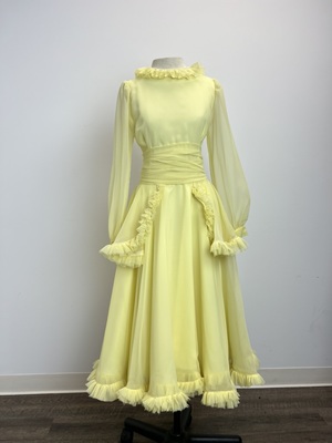 Yellow Chiffon Ballroom Dance Dress
