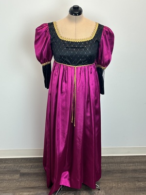 Black and Pink Satin Medieval Gown