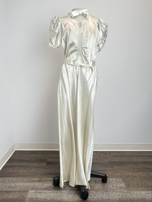 1930's White Satin Vintage Wedding Dress