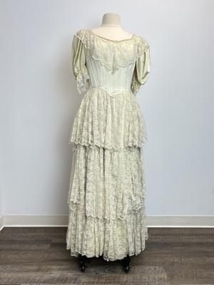 Cream Victorian Lace Wedding Gown 