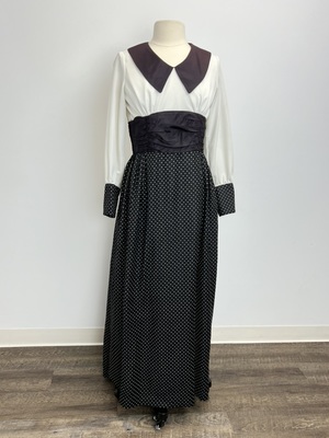 Ascot Dress with Black Polka Dot Skirt