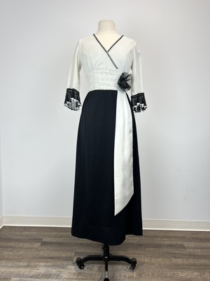 Ascot Dress with Wrap Top and Black Skirt