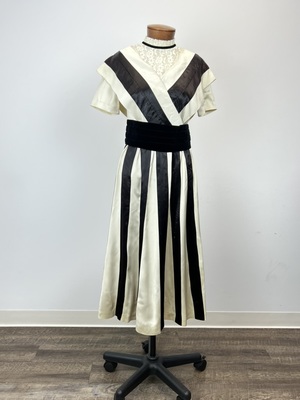 Ascot Black and White Stripe Skirt with Crossover Top